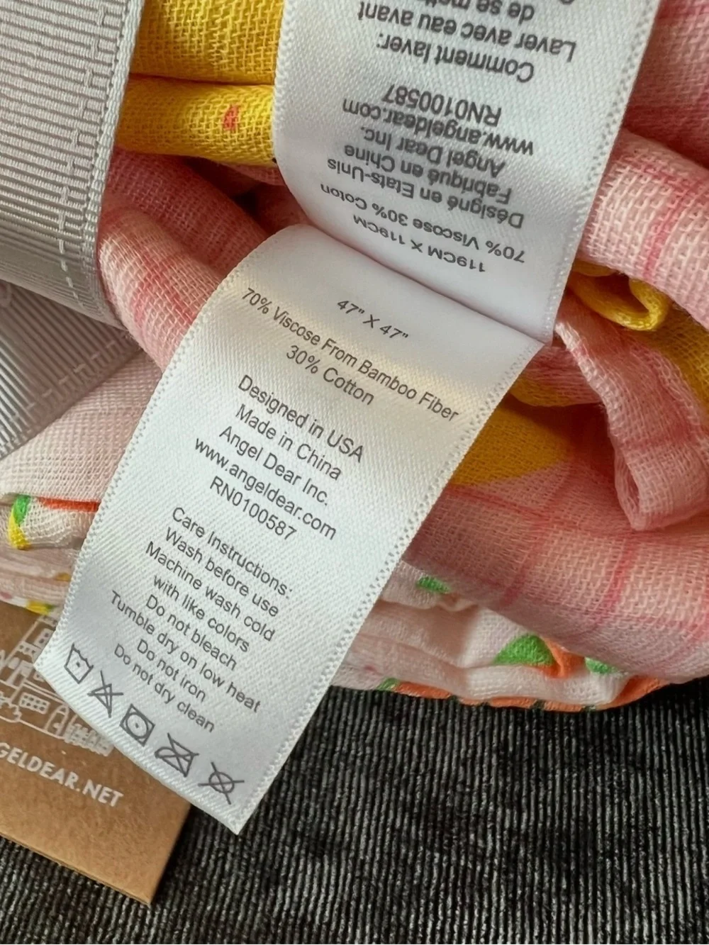 NIB Angel Dear Fruits Swaddle Blankets 2 Pack